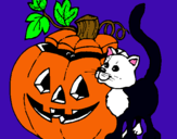 Dibujo Calabaza y gato pintado por celia518