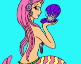 Dibujo Sirena y perla pintado por gfjhg