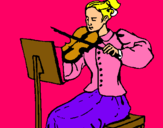 Dibujo Dama violinista pintado por pero