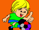 Dibujo Chico jugando a fútbol pintado por guardado