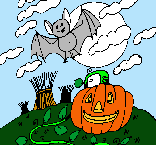 Dibujo Paisaje de Halloween pintado por jcugvjub