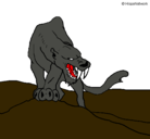 Dibujo Tigre con afilados colmillos pintado por Farruko