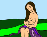 Dibujo Madre con su bebe pintado por ALISONDONNA