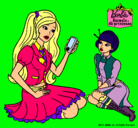 Dibujo Barbie con el teléfono móvil pintado por Americaguapa