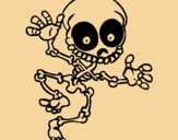 Dibujo Esqueleto contento 2 pintado por alet