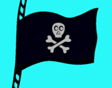 Dibujo Bandera pirata pintado por hjHAJHJWYUGR