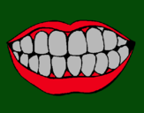 Dibujo Boca y dientes pintado por dientes