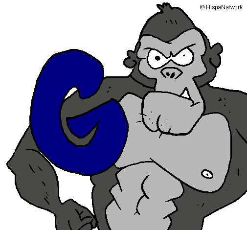 Dibujo Gorila pintado por Farruko