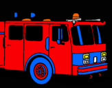 Dibujo Camión de bomberos pintado por tomas9