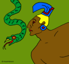 Dibujo Serpiente y guerrero pintado por davidbruf