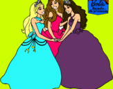 Dibujo Barbie y sus amigas princesas pintado por celiapuppy