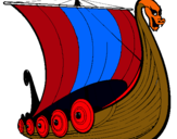 Dibujo Barco vikingo pintado por PFraj