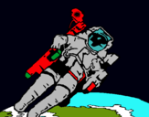 Dibujo Astronauta en el espacio pintado por chumel