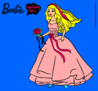 Dibujo Barbie vestida de novia pintado por juaqu