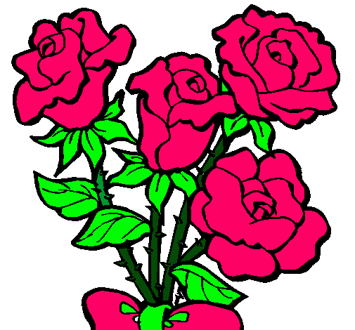 Dibujo Ramo de rosas pintado por emisanti