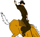 Dibujo Vaquero en caballo pintado por ARTEMIO