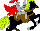 Dibujo Caballero a caballo pintado por PFraj