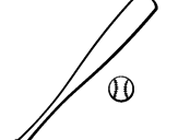 Dibujo Bate y bola de béisbol pintado por shermago