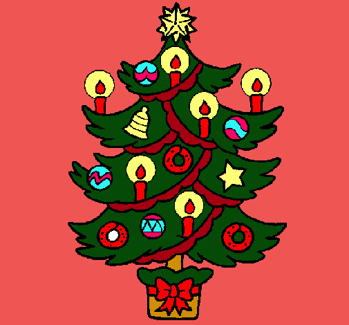 Árbol de navidad con velas