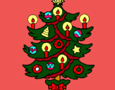 Dibujo Árbol de navidad con velas pintado por 9876543219