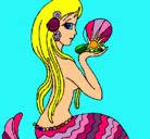 Dibujo Sirena y perla pintado por Pabloski