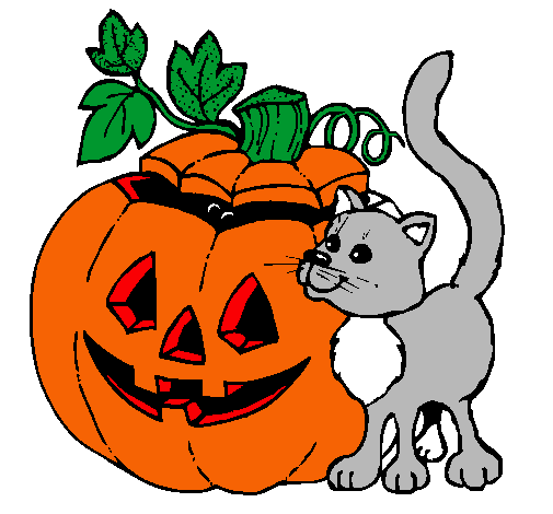 Calabaza y gato