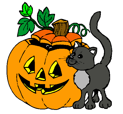 Calabaza y gato