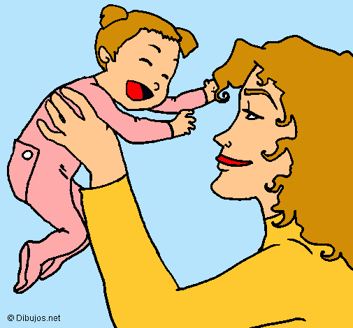 Dibujo Madre con su bebe pintado por anais001