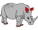 Dibujo Rinoceronte pintado por fermees