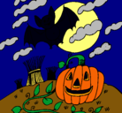 Dibujo Paisaje de Halloween pintado por carorive270