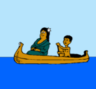 Dibujo Madre e hijo en canoa pintado por facundons8