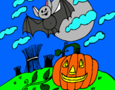 Dibujo Paisaje de Halloween pintado por 84t7485