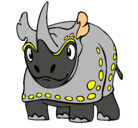 Dibujo Rinoceronte pintado por rogerramos