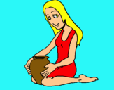 Dibujo Mujer y jarrón pintado por palomacolman
