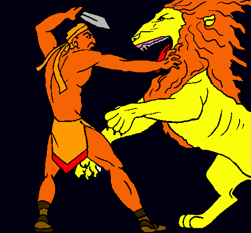 Gladiador contra león