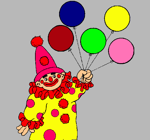 Dibujo Payaso con globos pintado por Felipe7
