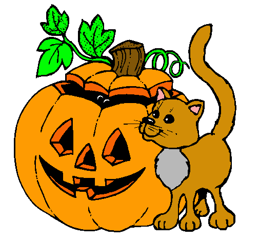 Calabaza y gato