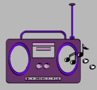 Dibujo Radio cassette 2 pintado por Vickydafy