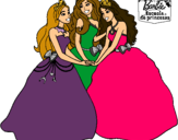 Dibujo Barbie y sus amigas princesas pintado por Maria-pm