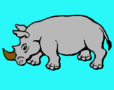 Dibujo Rinoceronte pintado por botia