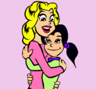 Dibujo Madre e hija abrazadas pintado por berta123