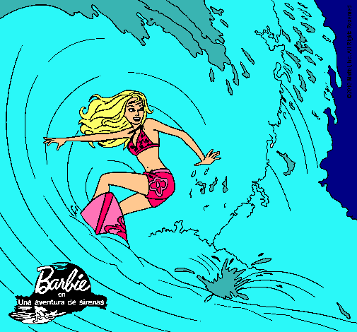 Dibujo Barbie practicando surf pintado por CHIVAS