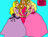 Dibujo Barbie y sus amigas princesas pintado por nnjj