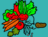 Dibujo verduras pintado por xiscA
