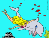 Dibujo Barbie y delfín pintado por magpoq