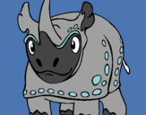 Dibujo Rinoceronte pintado por curritortu