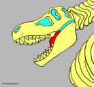 Dibujo Esqueleto tiranosaurio rex pintado por mensajero