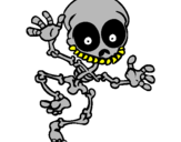 Dibujo Esqueleto contento 2 pintado por leslire