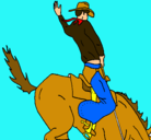 Dibujo Vaquero en caballo pintado por soyuqui