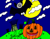 Dibujo Paisaje de Halloween pintado por aurelio